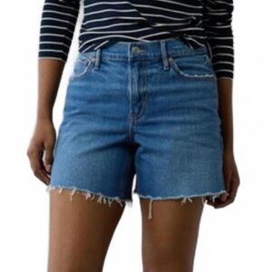American Eagle stretch Mom shorts denim jeans raw hem 6